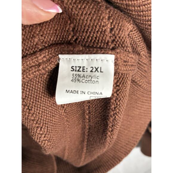 Dokotoo Women’s Sweater Long Sleeve, 1/4 Zip Pullover, V Neck, 2XL Jumper Fall - Picture 4 of 6